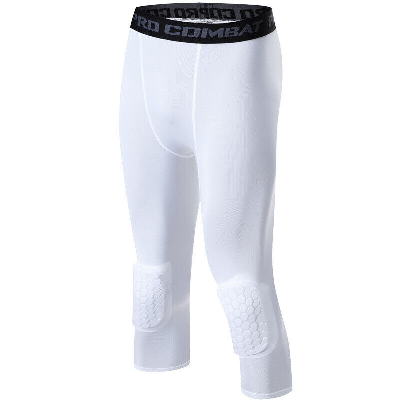 Men's Basketball Sports Tight Pants 3/4 Compression Workout Leggings