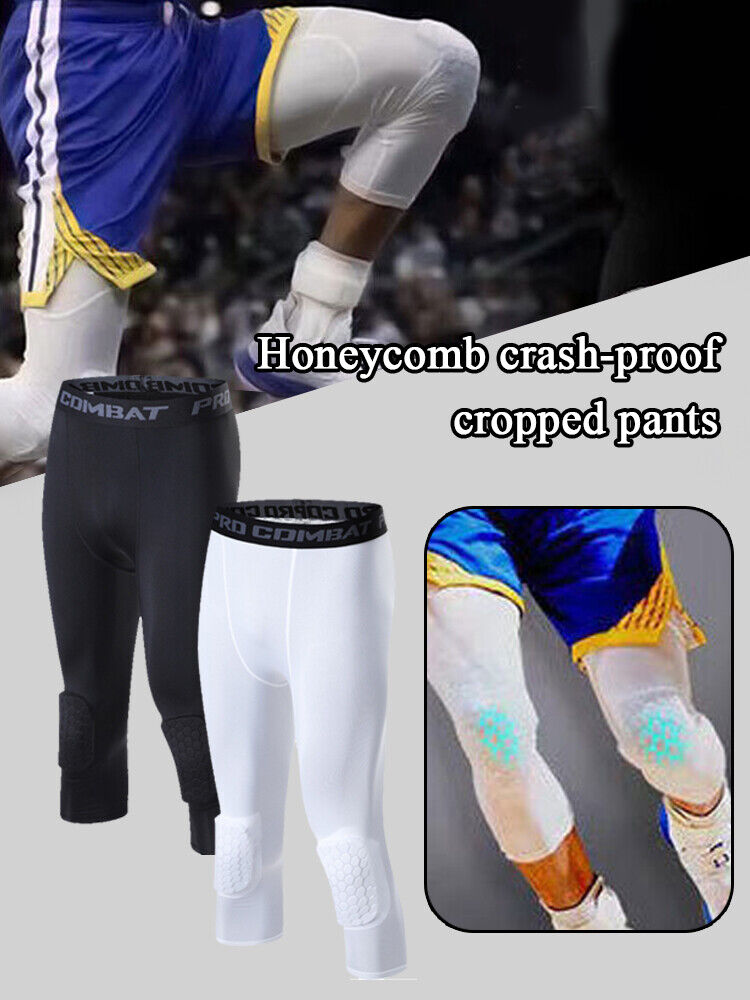 Men's Basketball Sports Tight Pants 3/4 Compression Workout Leggings