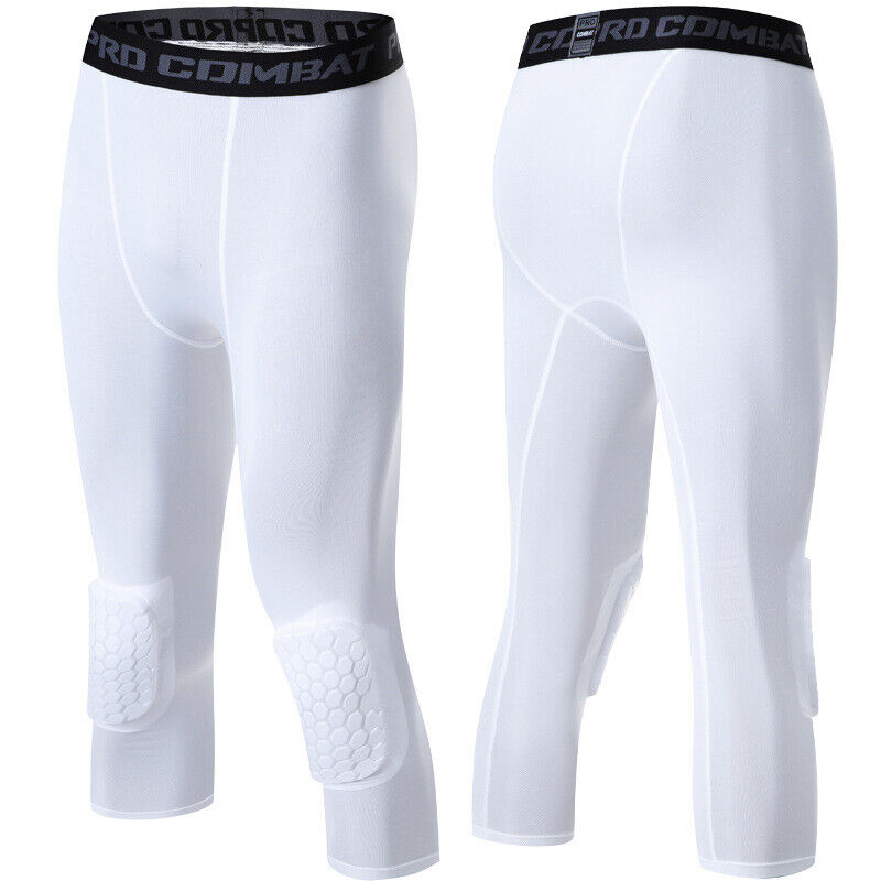 Men's Basketball Sports Tight Pants 3/4 Compression Workout Leggings