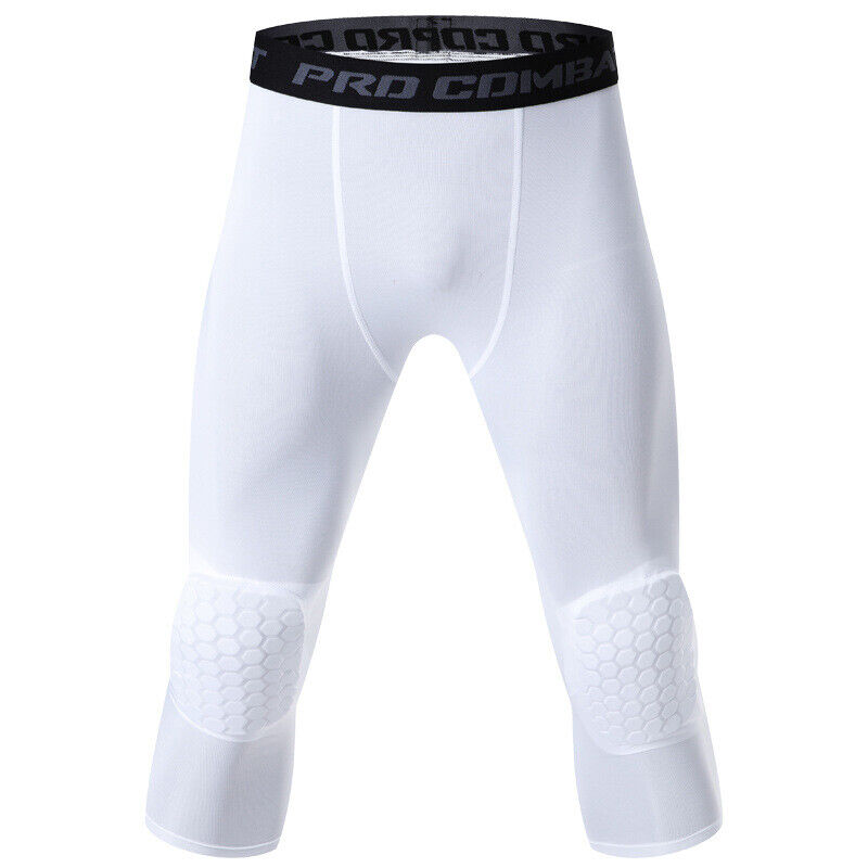 Men's Basketball Sports Tight Pants 3/4 Compression Workout Leggings