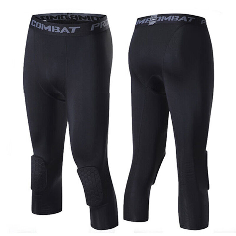 Men's Basketball Sports Tight Pants 3/4 Compression Workout Leggings