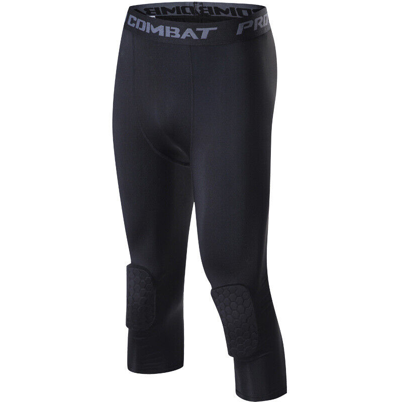 Men's Basketball Sports Tight Pants 3/4 Compression Workout Leggings
