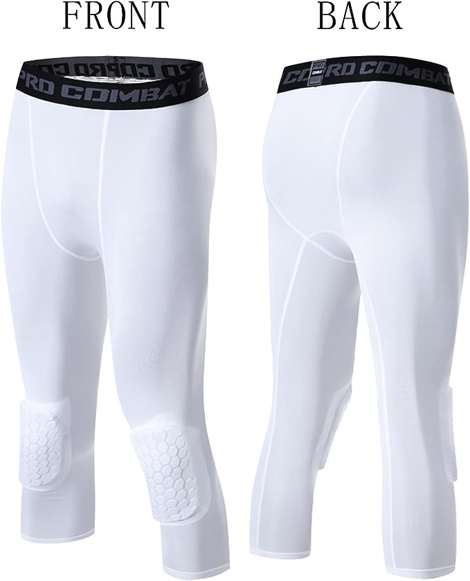 Men's Basketball Sports Tight Pants 3/4 Compression Workout Leggings