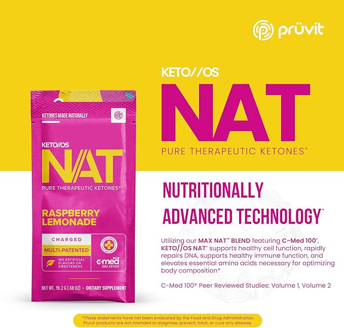 PRÜVIT Keto//OS NAT® - KETONES  RASPBERRY LEMONADE CHARGED