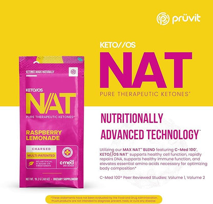 PRÜVIT Keto//OS NAT® - KETONES  RASPBERRY LEMONADE CHARGED
